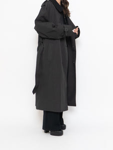 Vintage x Made in Canada x LONDON FOG Black Lined Trench  (42R)
