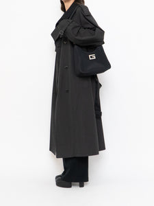 Vintage x Made in Canada x LONDON FOG Black Lined Trench  (42R)