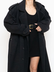 Vintage x Heavy Knit Wool-Blend Trench Coat (M, L)