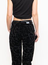 Load image into Gallery viewer, Vintage x Made in Tinidad &amp; Tobago Black Patterned Velvet Pant (XS, S, Tall)