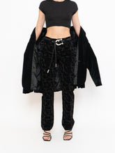 Load image into Gallery viewer, Vintage x Made in Tinidad &amp; Tobago Black Patterned Velvet Pant (XS, S, Tall)