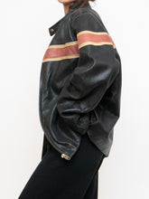 Load image into Gallery viewer, Vintage x DANIER LEATHER Faded Leather Striped Biker Jacket (S-L)