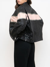 Load image into Gallery viewer, Vintage x Pink Striped Leather Biker Jacket (XS-M)