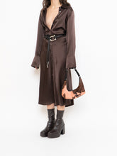 Load image into Gallery viewer, Vintage x Brown Pure Silk Buttoned Dress (M, L)