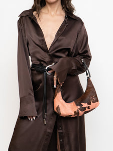 Vintage x Brown Pure Silk Buttoned Dress (M, L)