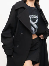 Load image into Gallery viewer, OAK + FORT x Classic Black Belted Trench Coat (XS-M)