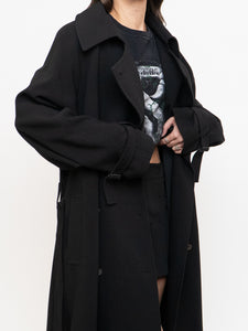 OAK + FORT x Classic Black Belted Trench Coat (XS-M)