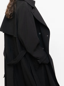 OAK + FORT x Classic Black Belted Trench Coat (XS-M)