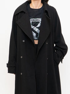 OAK + FORT x Classic Black Belted Trench Coat (XS-M)