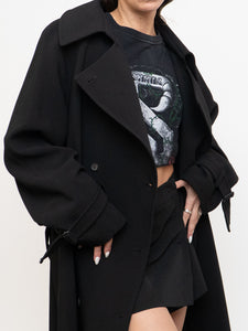 OAK + FORT x Classic Black Belted Trench Coat (XS-M)