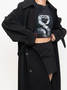 OAK + FORT x Classic Black Belted Trench Coat (XS-M)