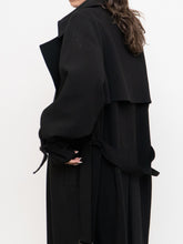 Load image into Gallery viewer, OAK + FORT x Classic Black Belted Trench Coat (XS-M)