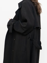 Load image into Gallery viewer, OAK + FORT x Classic Black Belted Trench Coat (XS-M)