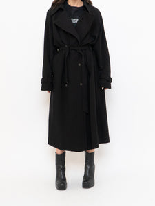 OAK + FORT x Classic Black Belted Trench Coat (XS-M)
