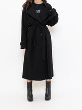 Load image into Gallery viewer, OAK + FORT x Classic Black Belted Trench Coat (XS-M)