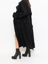 Load image into Gallery viewer, OAK + FORT x Classic Black Belted Trench Coat (XS-M)