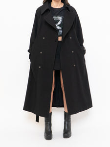 OAK + FORT x Classic Black Belted Trench Coat (XS-M)
