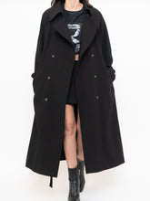 Load image into Gallery viewer, OAK + FORT x Classic Black Belted Trench Coat (XS-M)