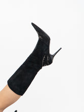 Load image into Gallery viewer, Vintage x Made in Italy x LINDSAY PERRY Black Suede Studded Boot (7, 7.5)