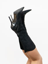 Load image into Gallery viewer, Vintage x Made in Italy x LINDSAY PERRY Black Suede Studded Boot (7, 7.5)
