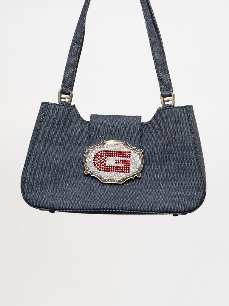Vintage x GUESS Denim Rhinestone Bag