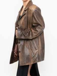 Vintage x Made in Montreal x Faded Brown Leather Blazer (XS- XL)