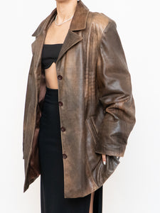 Vintage x Made in Montreal x Faded Brown Leather Blazer (XS- XL)