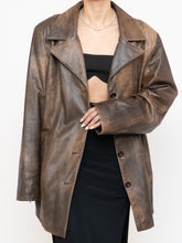 Load image into Gallery viewer, Vintage x Made in Montreal x Faded Brown Leather Blazer (XS- XL)