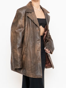 Vintage x Made in Montreal x Faded Brown Leather Blazer (XS- XL)