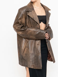 Vintage x Made in Montreal x Faded Brown Leather Blazer (XS- XL)