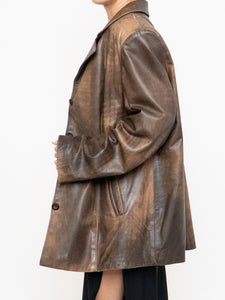 Vintage x Made in Montreal x Faded Brown Leather Blazer (XS- XL)