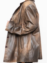 Load image into Gallery viewer, Vintage x Made in Montreal x Faded Brown Leather Blazer (XS- XL)