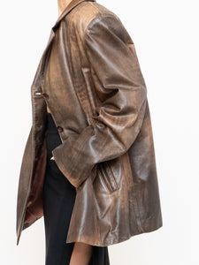 Vintage x Made in Montreal x Faded Brown Leather Blazer (XS- XL)