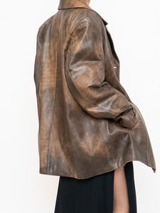 Vintage x Made in Montreal x Faded Brown Leather Blazer (XS- XL)