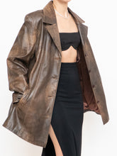 Load image into Gallery viewer, Vintage x Made in Montreal x Faded Brown Leather Blazer (XS- XL)