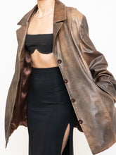 Load image into Gallery viewer, Vintage x Made in Montreal x Faded Brown Leather Blazer (XS- XL)
