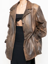 Load image into Gallery viewer, Vintage x Made in Montreal x Faded Brown Leather Blazer (XS- XL)
