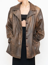 Load image into Gallery viewer, Vintage x Made in Montreal x Faded Brown Leather Blazer (XS- XL)
