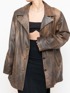 Vintage x Made in Montreal x Faded Brown Leather Blazer (XS- XL)