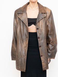 Vintage x Made in Montreal x Faded Brown Leather Blazer (XS- XL)