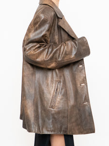 Vintage x Made in Montreal x Faded Brown Leather Blazer (XS- XL)