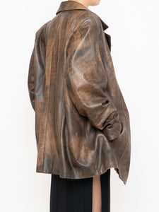 Vintage x Made in Montreal x Faded Brown Leather Blazer (XS- XL)