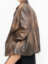 Load image into Gallery viewer, Vintage x Made in Montreal x Faded Brown Leather Blazer (XS- XL)