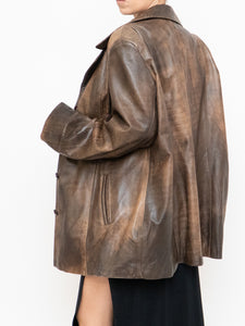 Vintage x Made in Montreal x Faded Brown Leather Blazer (XS- XL)