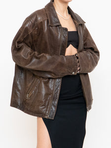 Vintage x DANIER Faded Brown Leather Jacket (S-L)
