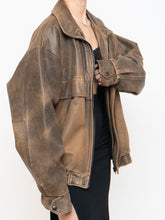 Load image into Gallery viewer, Vintage x Made in Saskatoon x Faded Brown &#39;Emergency Response Embossed&#39; Leather Jacket (XS-XL)