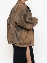 Load image into Gallery viewer, Vintage x Made in Saskatoon x Faded Brown &#39;Emergency Response Embossed&#39; Leather Jacket (XS-XL)