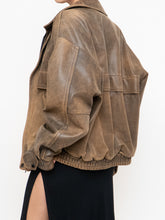 Load image into Gallery viewer, Vintage x Made in Saskatoon x Faded Brown &#39;Emergency Response Embossed&#39; Leather Jacket (XS-XL)