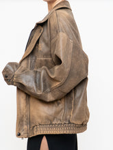 Load image into Gallery viewer, Vintage x Made in Saskatoon x Faded Brown &#39;Emergency Response Embossed&#39; Leather Jacket (XS-XL)