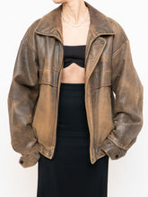 Load image into Gallery viewer, Vintage x Made in Saskatoon x Faded Brown &#39;Emergency Response Embossed&#39; Leather Jacket (XS-XL)